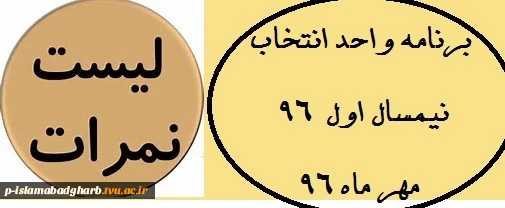 آن دسته از دانشجویانی که متقاضی دوره تابستان بوده اند، به منظور مشاهده نمرات دوره تابستان خود می توانند هر شب از ساعت 22:00 لغایت 7:30 صبح روز بعد اقدام نمایند. 
لازم بذکر است 
برنامه انتخاب واحد مهر 96 براساس اعلام دانشگاه فنی وحرفه ای براساس جدول زمان