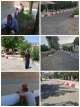 عملیات رنگ آمیزی جداول محوطه دانشگاه